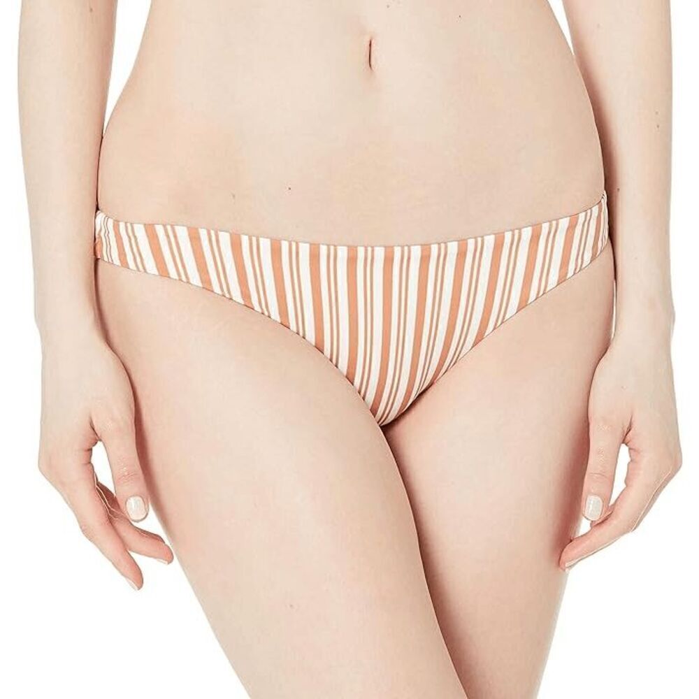RVCA Tan Striped Medium Hipster Bikini Bottoms NWT - Picture 6 of 7